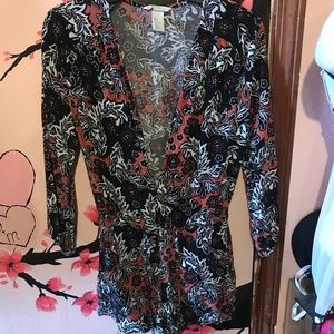 Floral front cut out romper